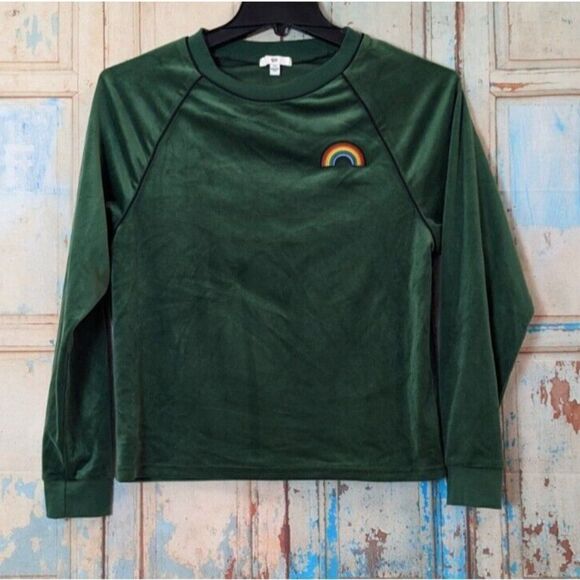 BP Womens Size XS Green Crew Neck Long Sleeve Activewear Pullover Sweatshirt - Picture 1 of 7